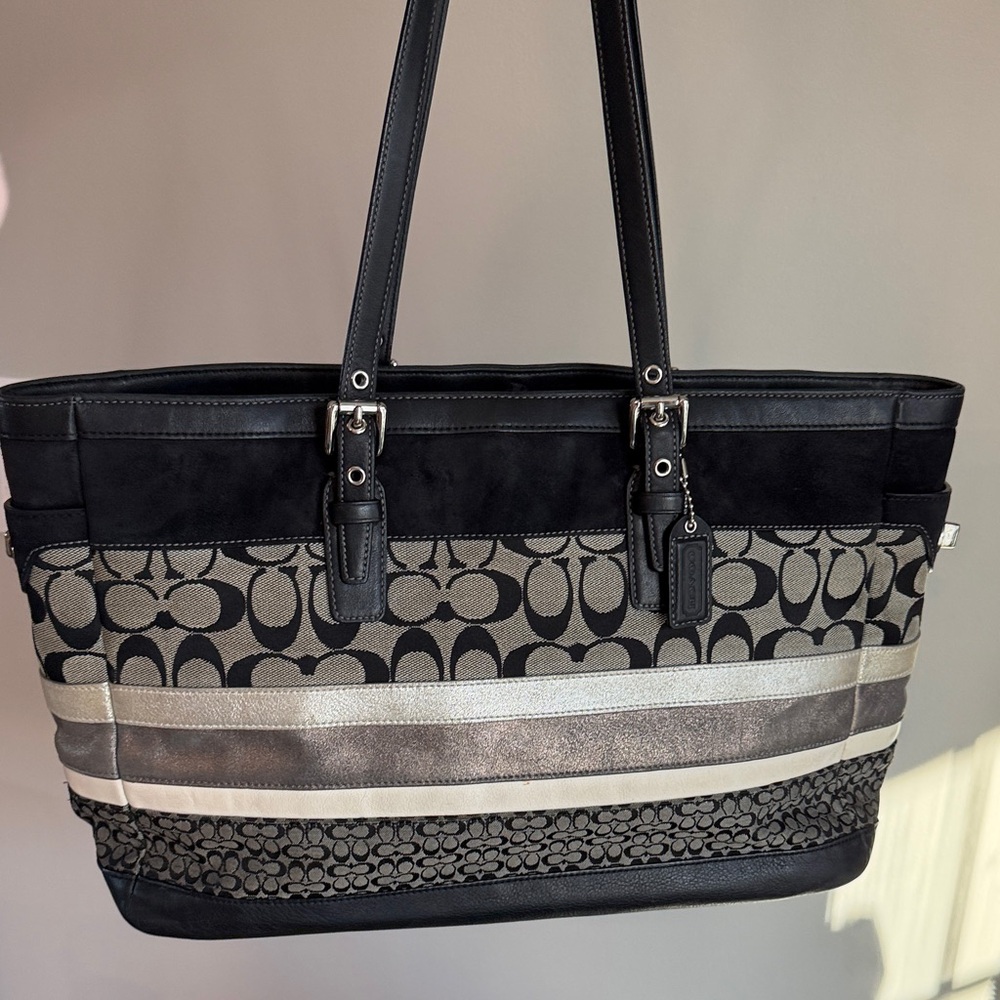 Coach Signature Stripe Tote